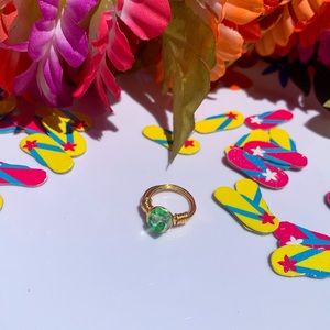green glaze wire-wrapped ring!